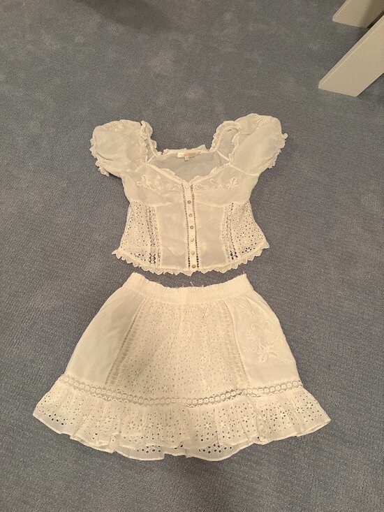 LoveShackFancy Dresses & Skirts - White LoveShackFancy Skirt Set Size M